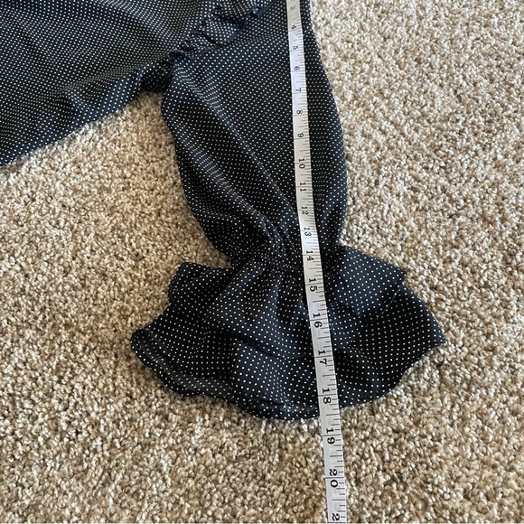 Counterparts Polka Dot Blouse Women’s S Black White Ruffle Corporate Office Chic - Picture 9 of 12